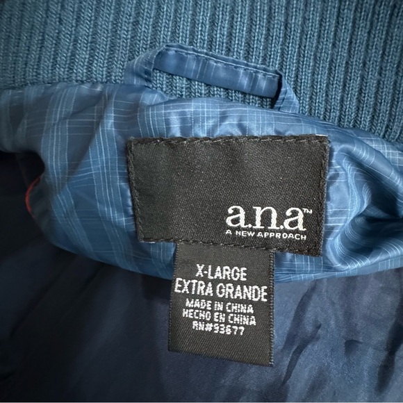 a.n.a Dark Teal Plaid Feather Down Filled Long Length Coat w/Belt - Picture 9 of 9